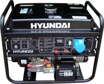 Бензиновый генератор Hyundai HHY 9000FE ATS + колёса (нов. HHY 9010FE ATS) 